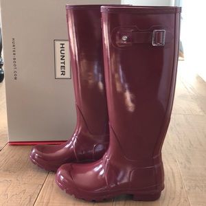 Hunter Original Tall Gloss Boot, Color Damson
